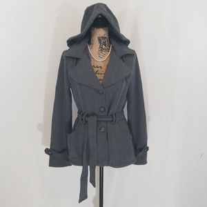 Full Tilt Classic Grey  Hooded Jacket Sz Large